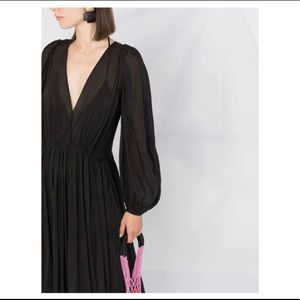 Forte Forte gathered detail V neck dress